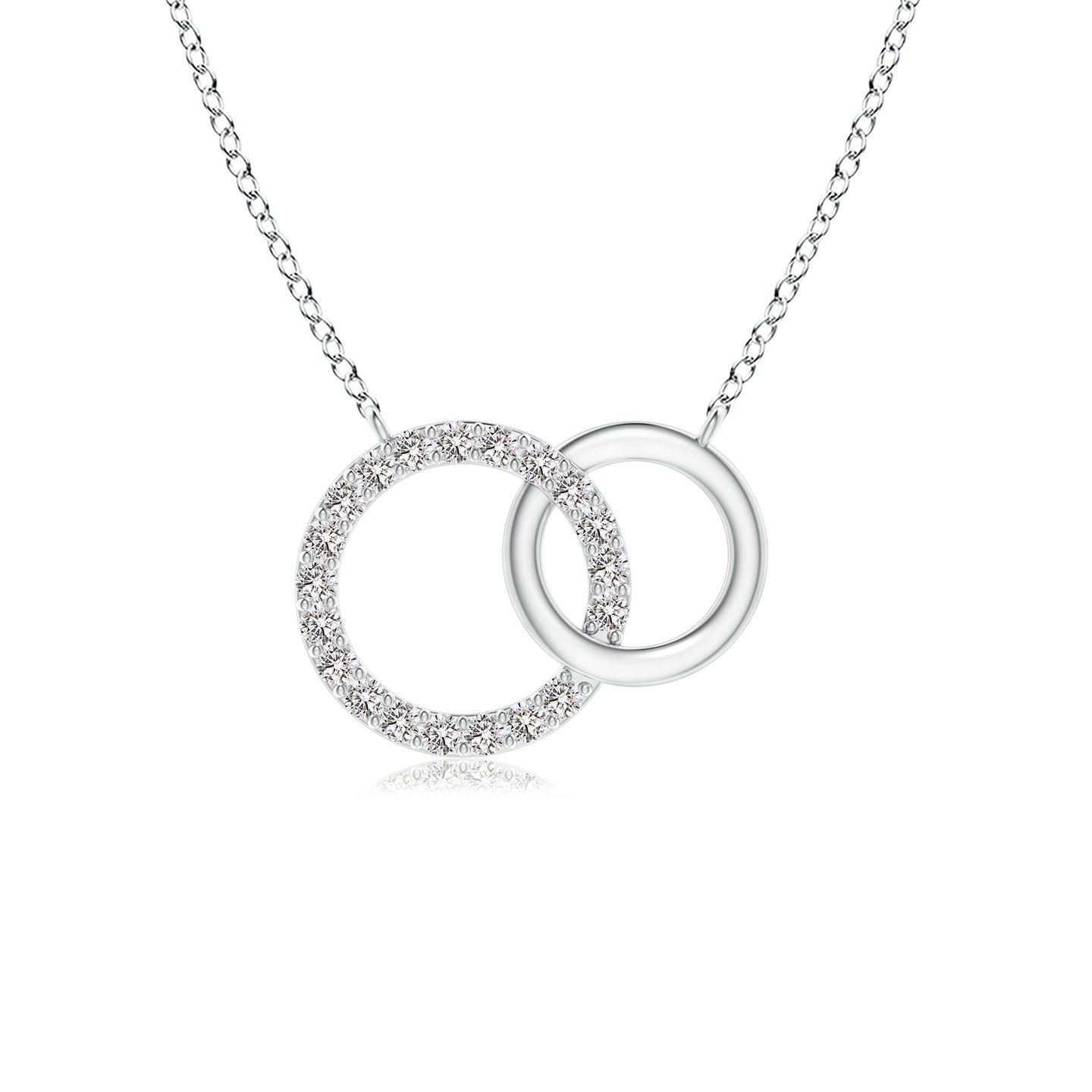 1.1mm IJI1I2 Interlocking Diamond Circle Necklace in Silver