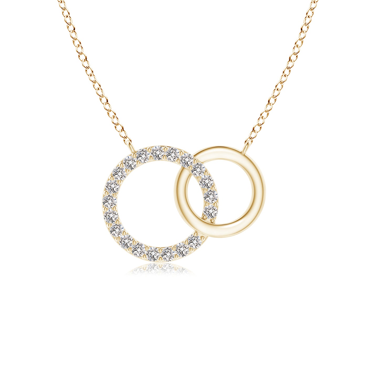1.1mm IJI1I2 Interlocking Diamond Circle Necklace in Yellow Gold