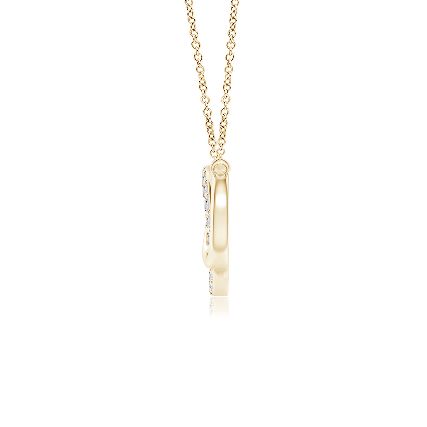 1.1mm IJI1I2 Interlocking Diamond Circle Necklace in Yellow Gold