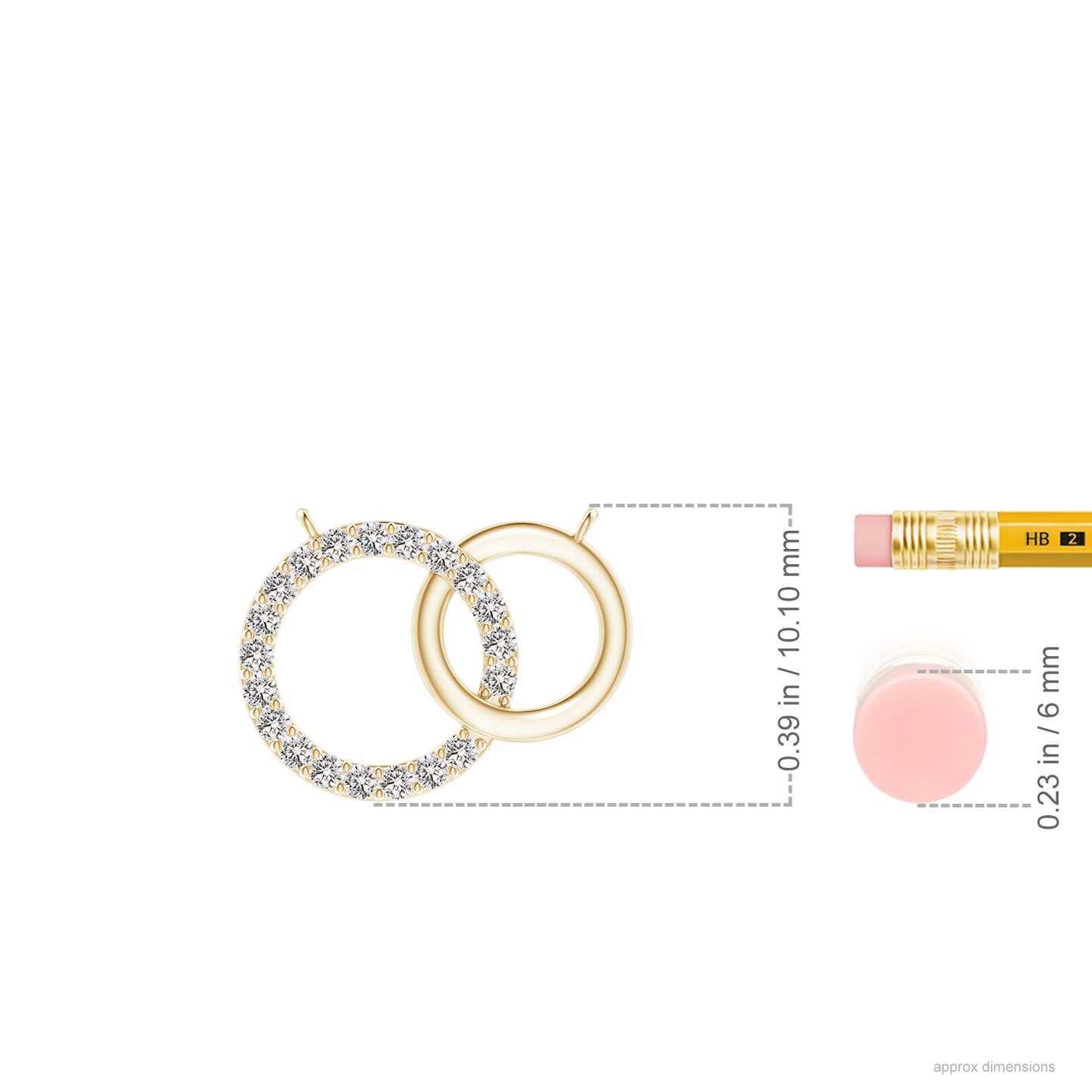 1.1mm IJI1I2 Interlocking Diamond Circle Necklace in Yellow Gold