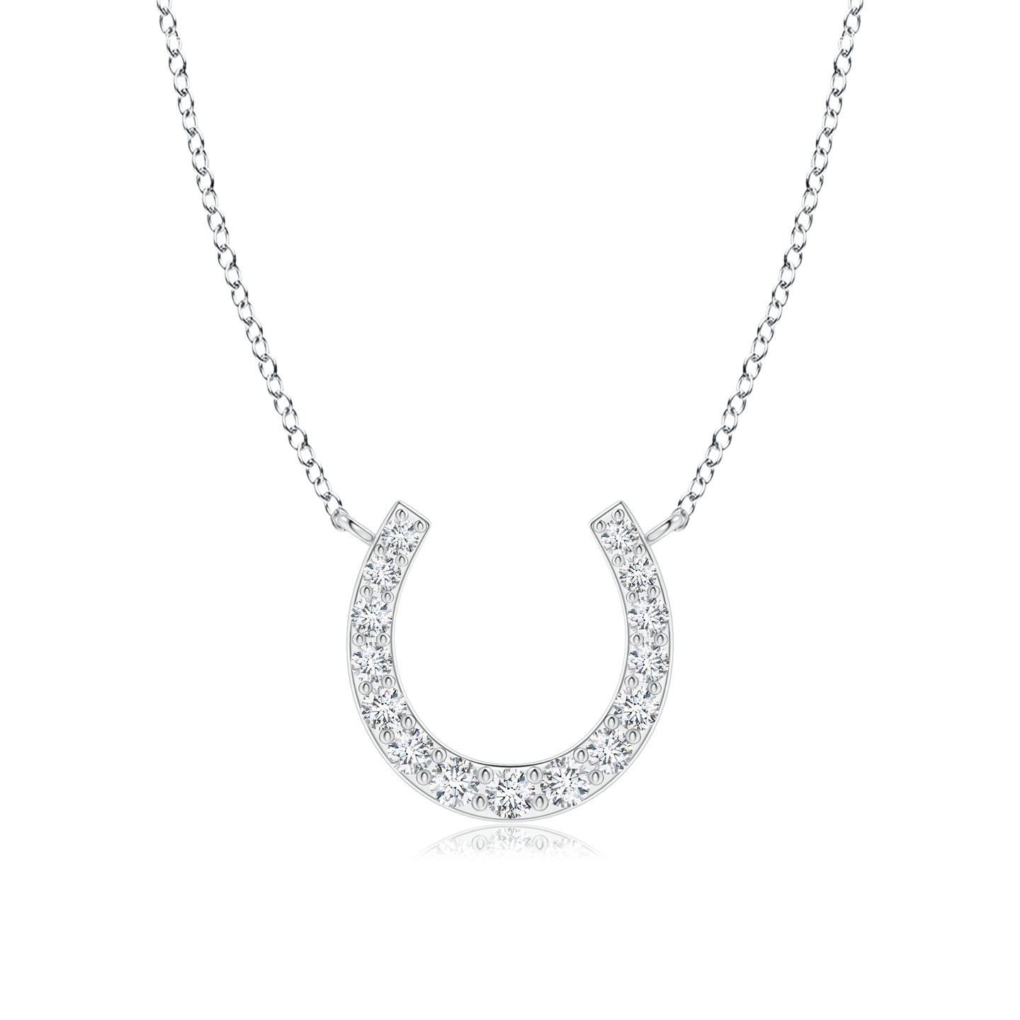 1.2mm GVS2 Classic Diamond Horseshoe Necklace in Silver