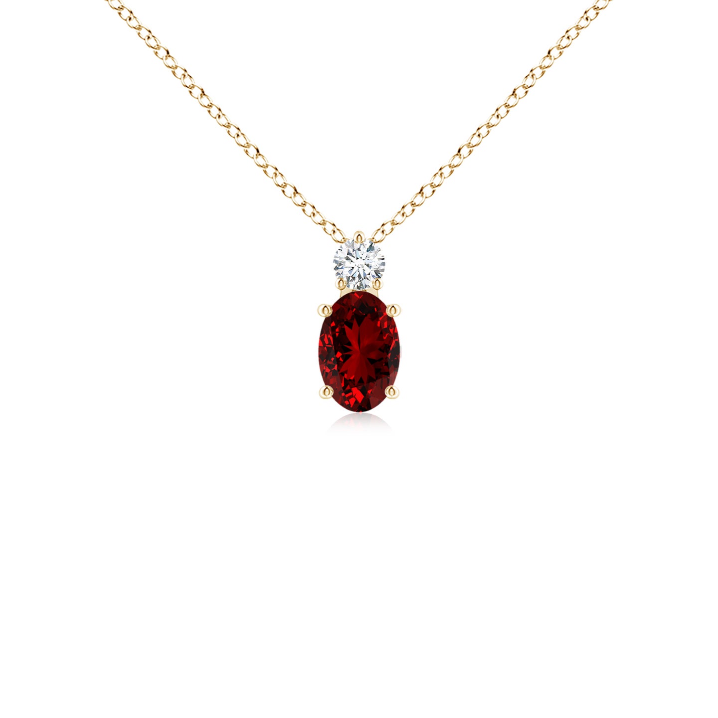 6x4mm Labgrown Lab-Grown Oval Ruby Solitaire Pendant with Diamond in Yellow Gold 6x4mm Labgrown Lab-Grown Oval Ruby Solitaire Pendant with Diamond in Yellow Gold