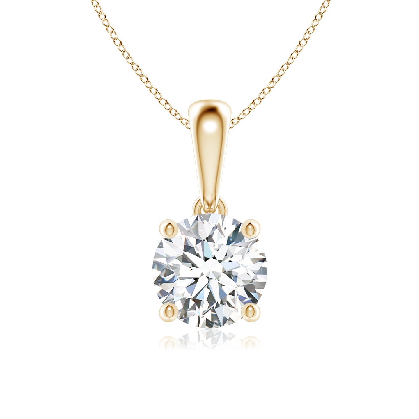 Lab-Grown Classic Round Diamond Solitaire Pendant