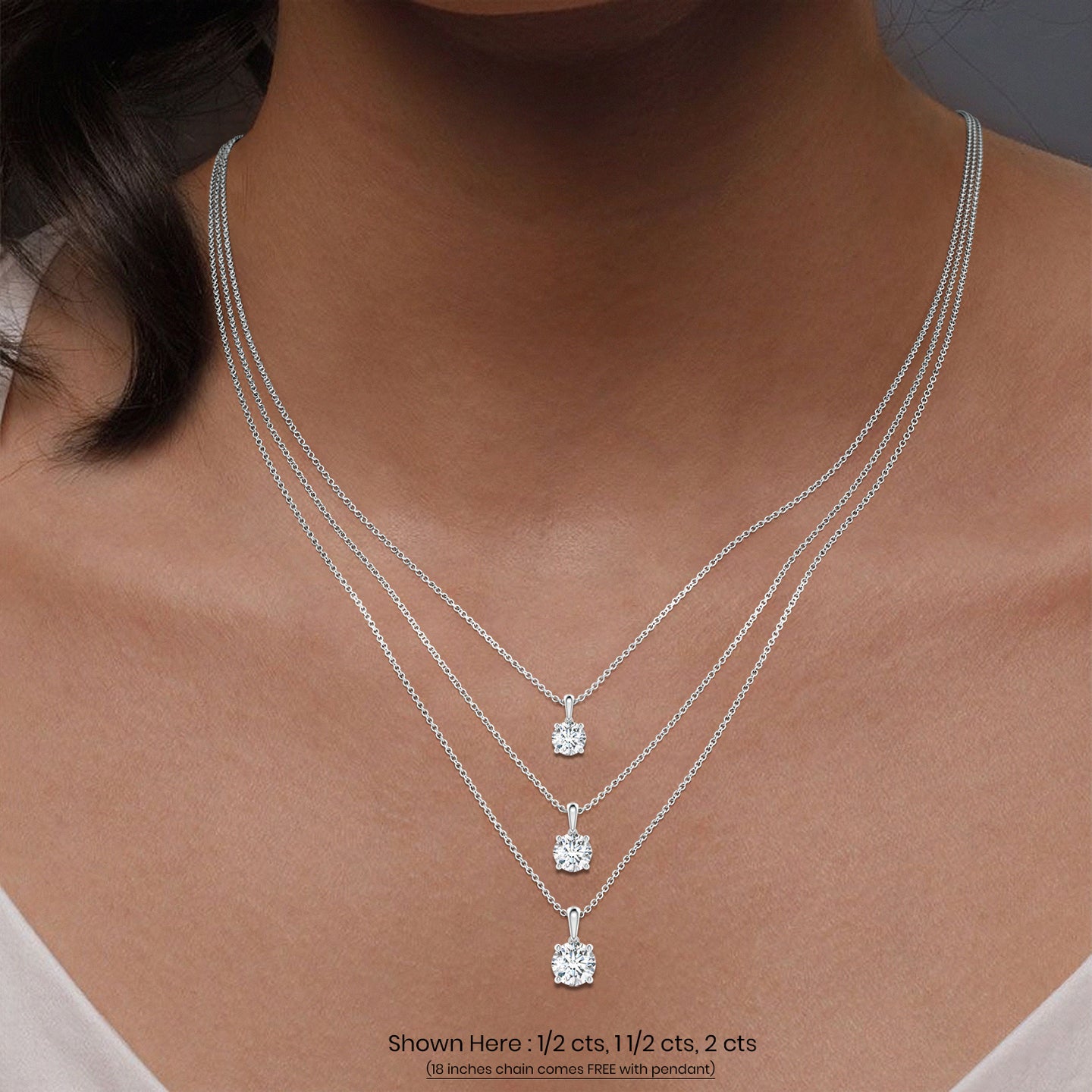 Lab-Grown Classic Round Diamond Solitaire Pendant