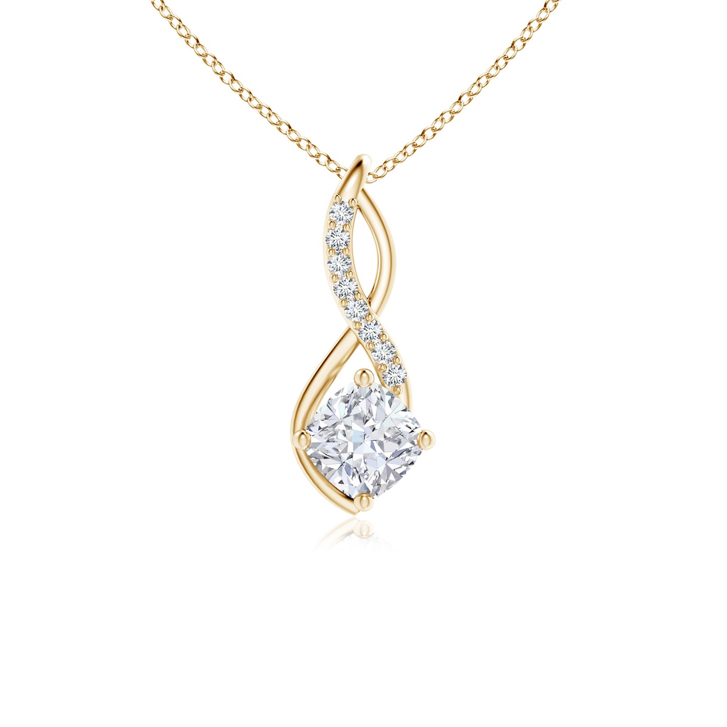 6mm FGVS Lab-Grown Diamond Infinity Pendant in Yellow Gold