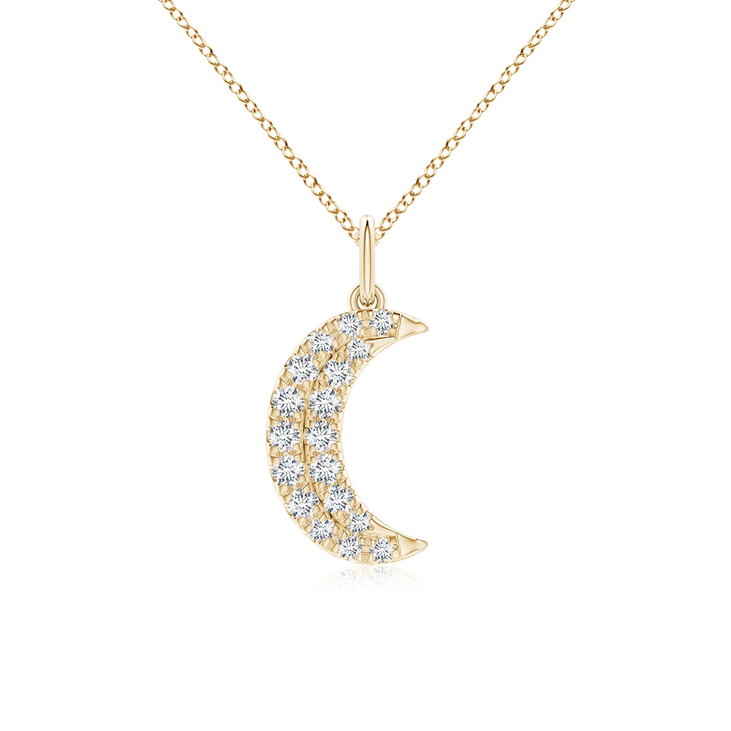 Lab-Grown Pave-Set Diamond Crescent Moon Pendant
