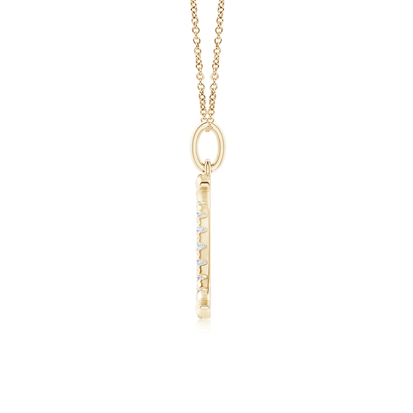 Lab-Grown Pave-Set Diamond Crescent Moon Pendant