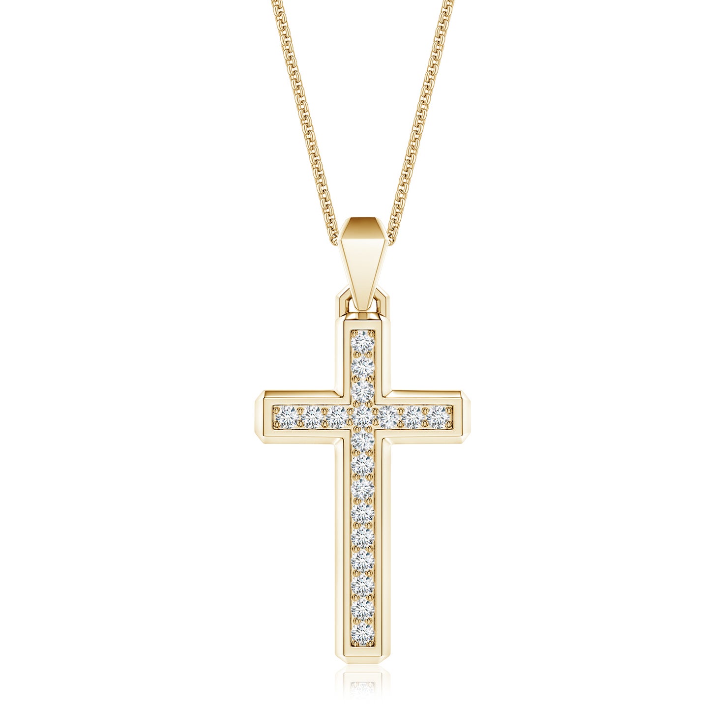 Pave-Set Lab-Grown Diamond Men's Cross Pendant