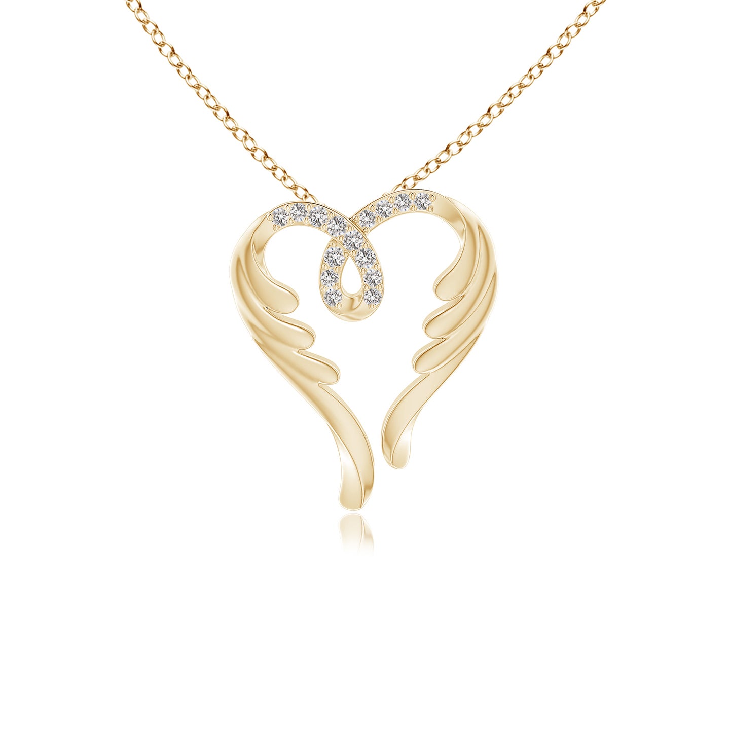 Natural Diamond Angel Heart Pendant