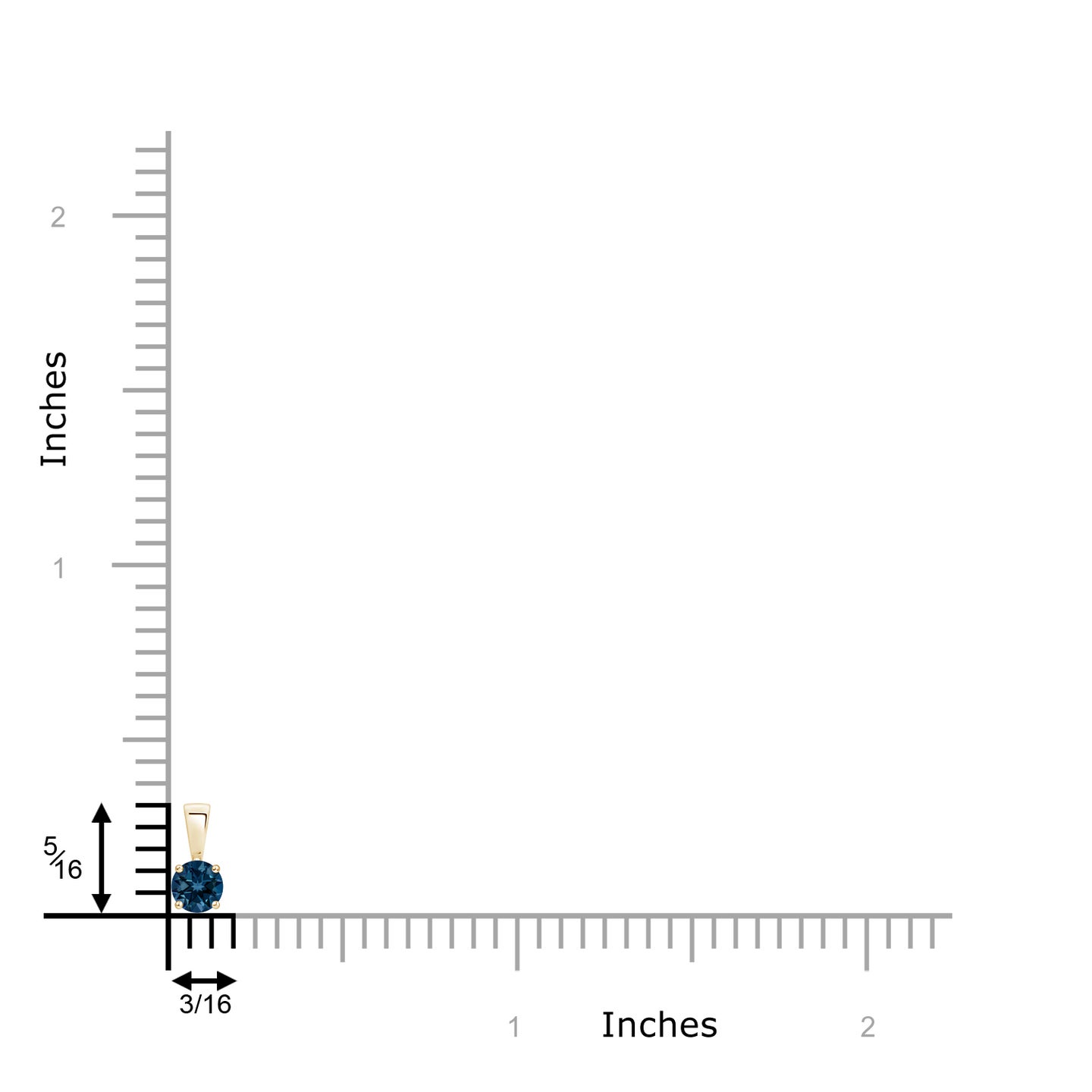 4mm AAAA Classic Round London Blue Topaz Solitaire Pendant in Yellow Gold