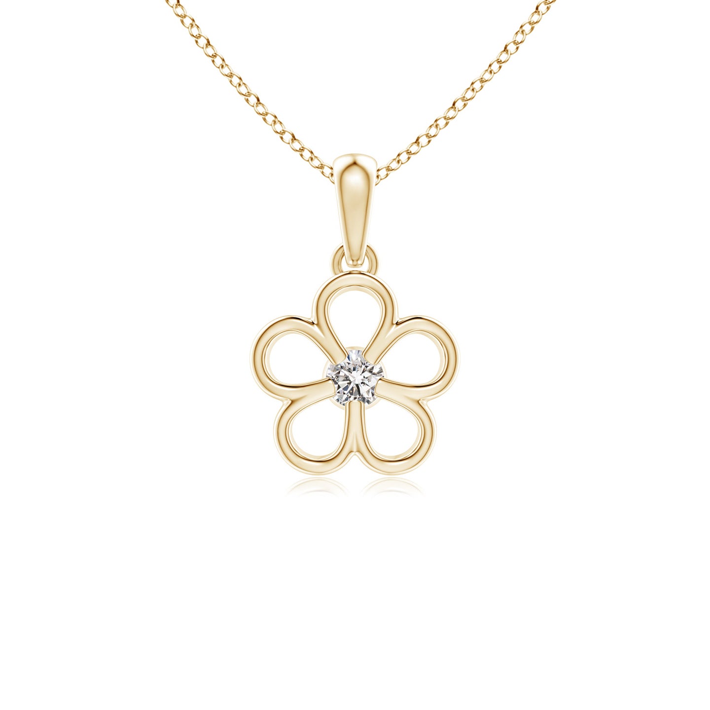 Round Diamond Flower Pendant