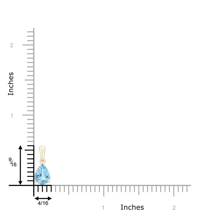 8x6mm AAAA Pear-Shaped Aquamarine Solitaire Pendant in Yellow Gold