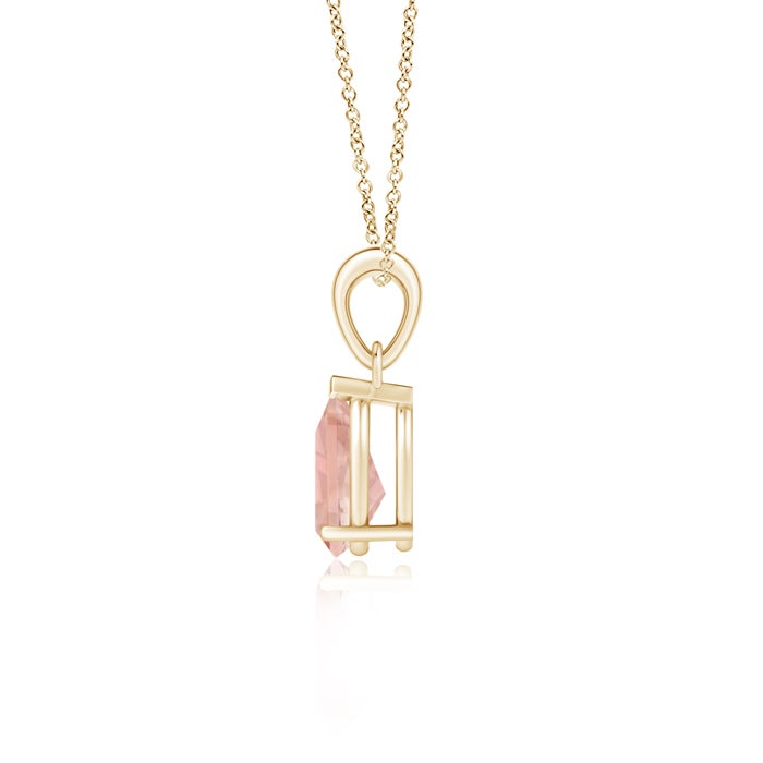 8x6mm AAAA Pear-Shaped Morganite Solitaire Pendant in Yellow Gold 8x6mm AAAA Pear-Shaped Morganite Solitaire Pendant in Yellow Gold