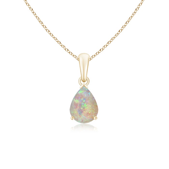 8x6mm AAAA Pear-Shaped Opal Solitaire Pendant in Yellow Gold 8x6mm AAAA Pear-Shaped Opal Solitaire Pendant in Yellow Gold