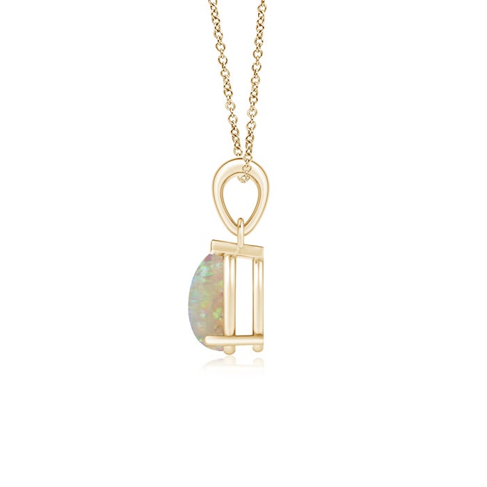 8x6mm AAAA Pear-Shaped Opal Solitaire Pendant in Yellow Gold