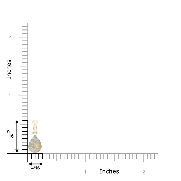 8x6mm AAAA Pear-Shaped Opal Solitaire Pendant in Yellow Gold