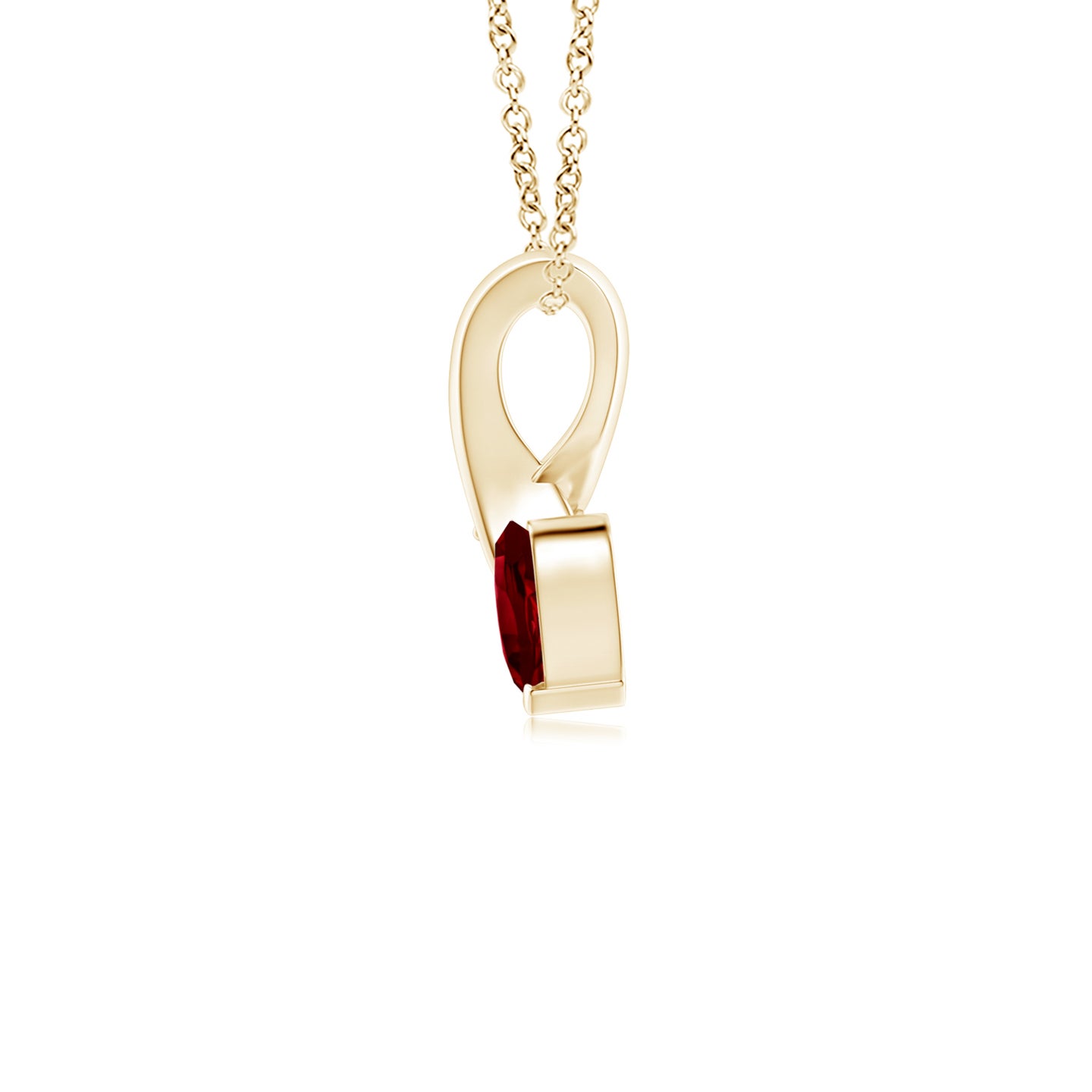4mm AAAA Heart-Shaped Garnet Ribbon Pendant with Diamond in Yellow Gold 4mm AAAA Heart-Shaped Garnet Ribbon Pendant with Diamond in Yellow Gold