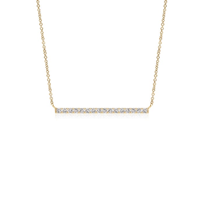1.3mm IJI1I2 Contemporary Diamond Bar Necklace in Yellow Gold