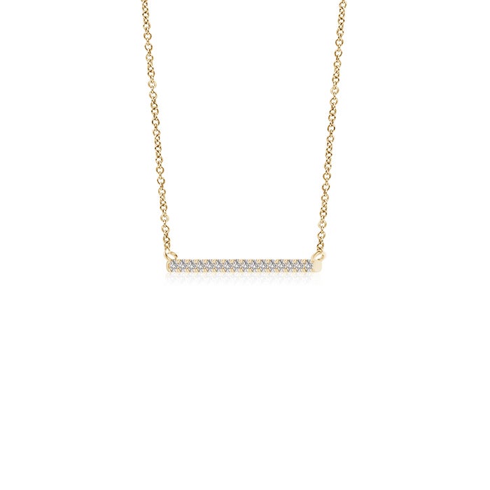1.3mm IJI1I2 Contemporary Diamond Bar Necklace in Yellow Gold