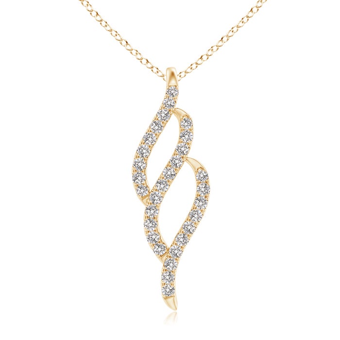 1.1mm IJI1I2 Diamond Triple Wave Drop Pendant in Yellow Gold