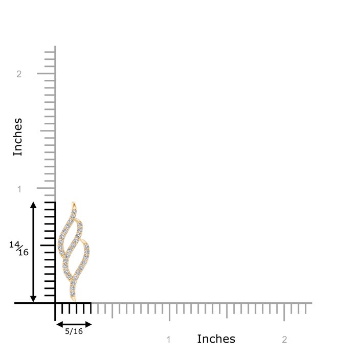 1.1mm IJI1I2 Diamond Triple Wave Drop Pendant in Yellow Gold