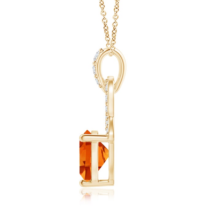 6mm AAAA Trillion Citrine Dangle Pendant with Diamond Accents in Yellow Gold 6mm AAAA Trillion Citrine Dangle Pendant with Diamond Accents in Yellow Gold