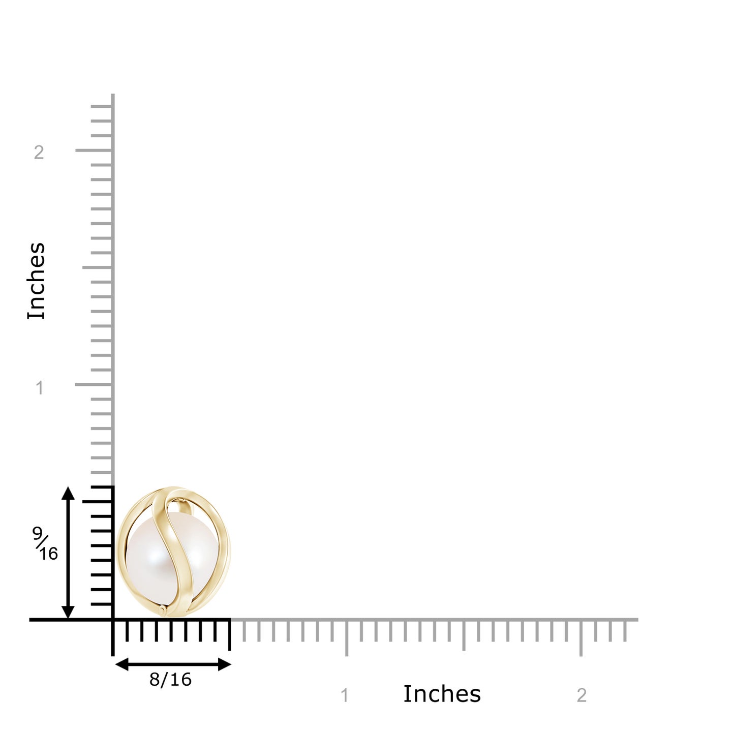 10mm AAAA Freshwater Pearl Cage Pendant in Yellow Gold