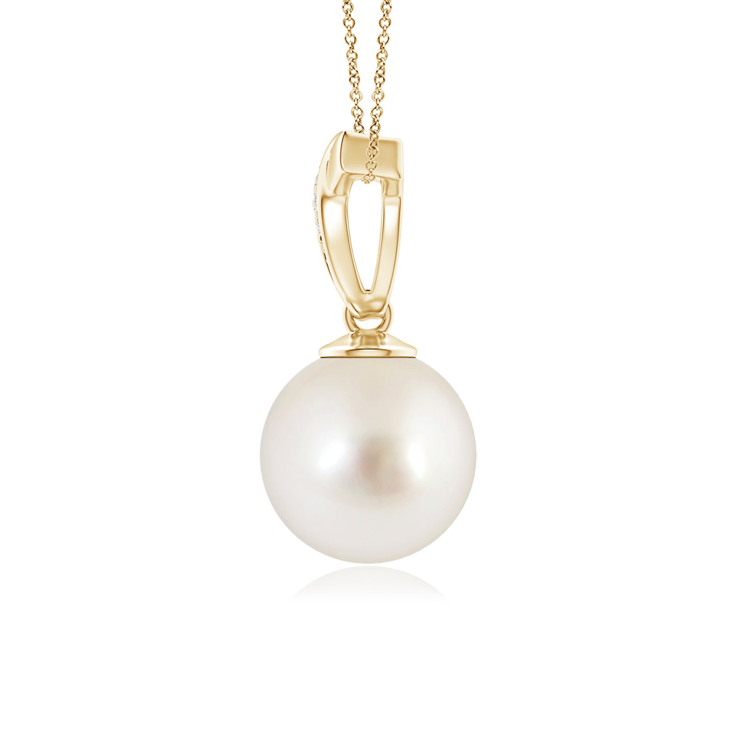 9mm AAAA South Sea Pearl Pendant with Ribbon Bale in Yellow Gold 9mm AAAA South Sea Pearl Pendant with Ribbon Bale in Yellow Gold