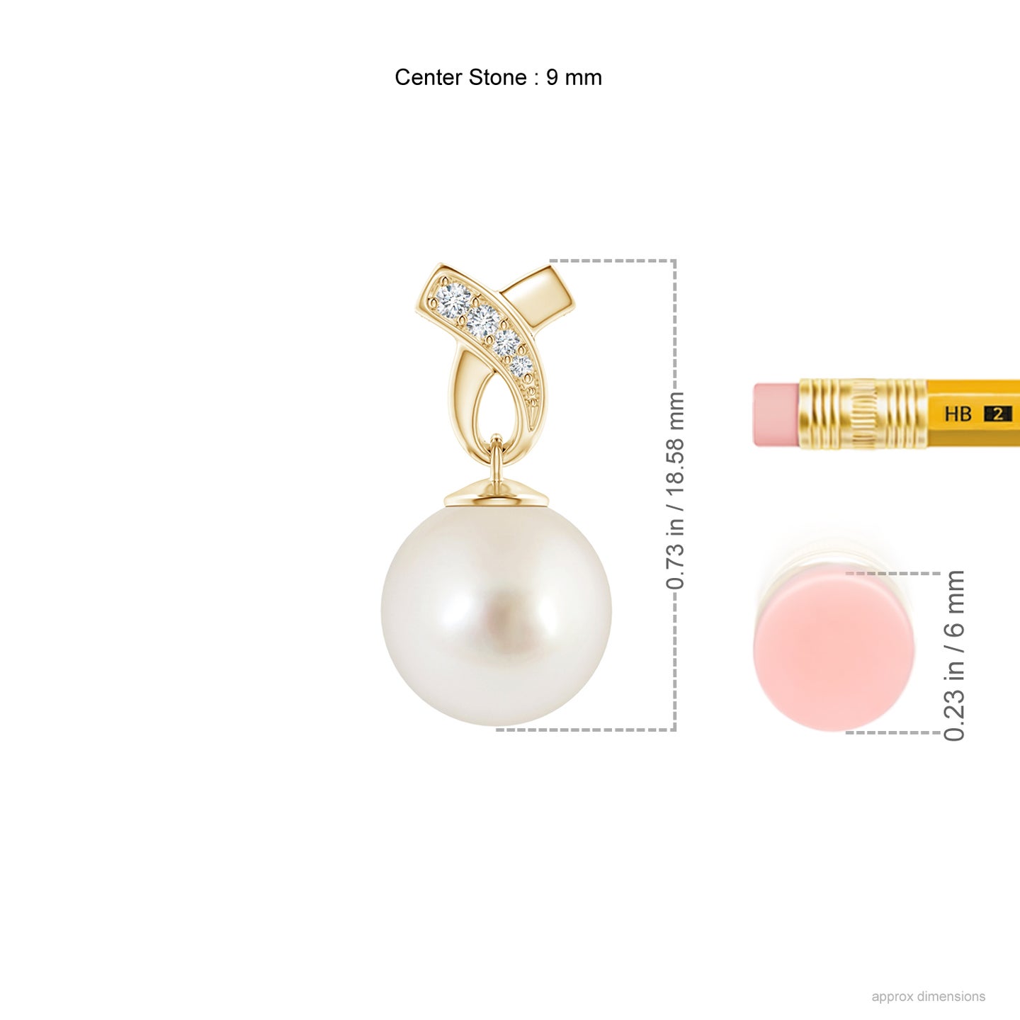9mm AAAA South Sea Pearl Pendant with Ribbon Bale in Yellow Gold 9mm AAAA South Sea Pearl Pendant with Ribbon Bale in Yellow Gold