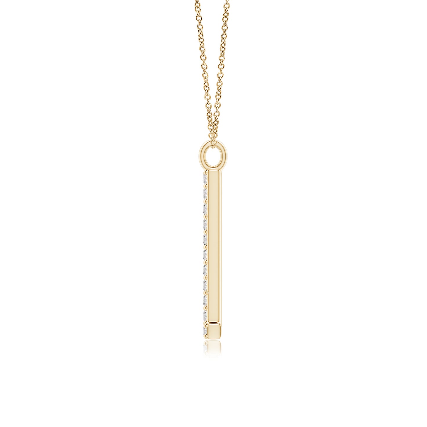 1.2mm IJI1I2 Modern Deco Diamond Capital "L" Initial Pendant in Yellow Gold