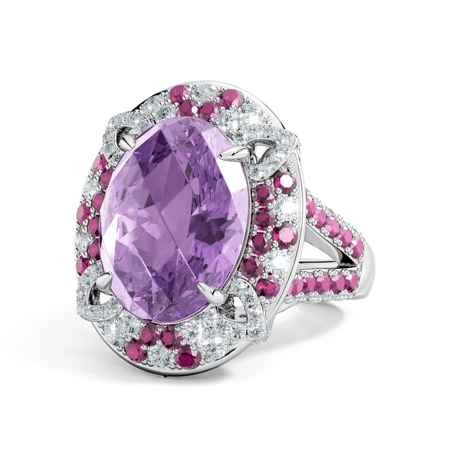 Cherry Blossom Double Halo Ring