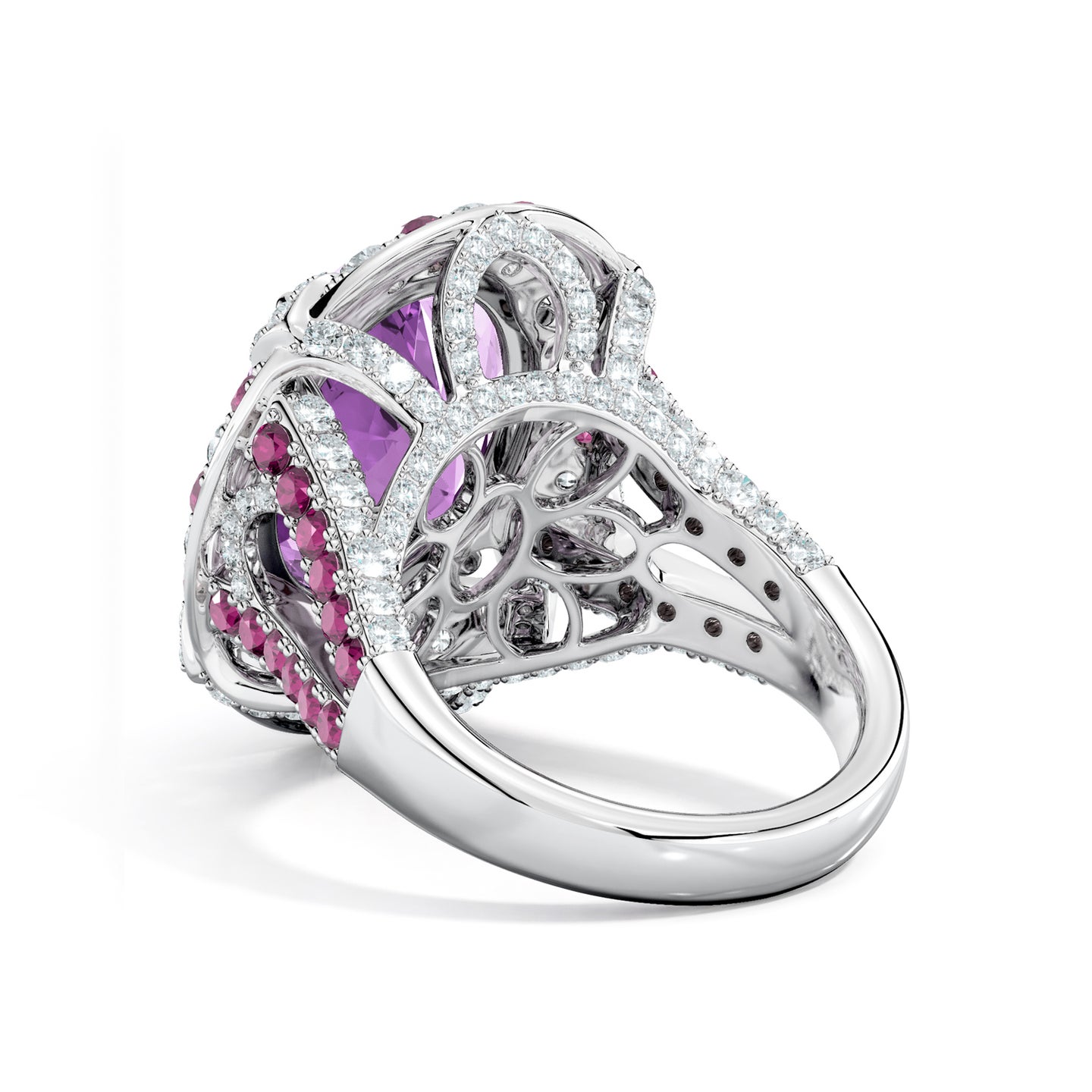 Cherry Blossom Double Halo Ring