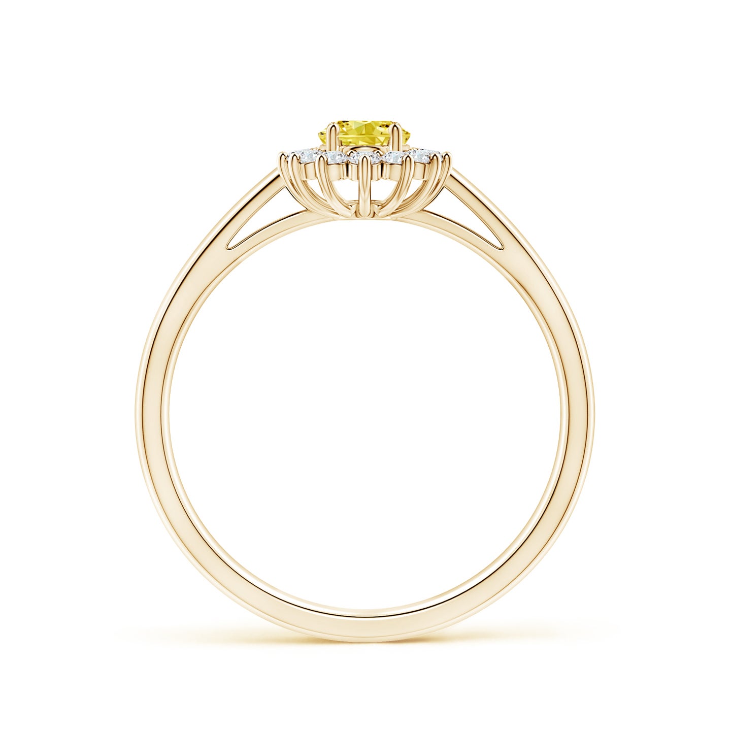 Princess Diana Inspired Lab-Grown Fancy Intense Yellow Diamond Ring with Halo