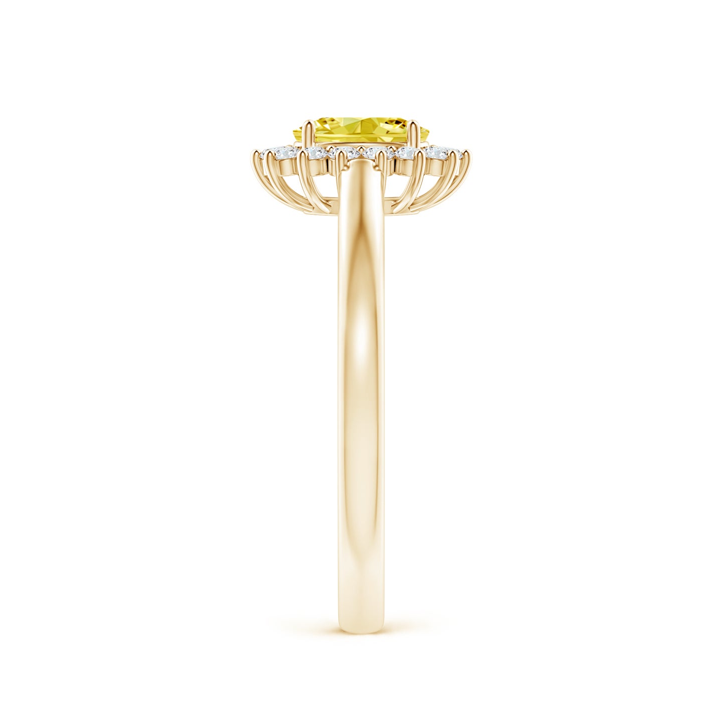 Princess Diana Inspired Lab-Grown Fancy Intense Yellow Diamond Ring with Halo
