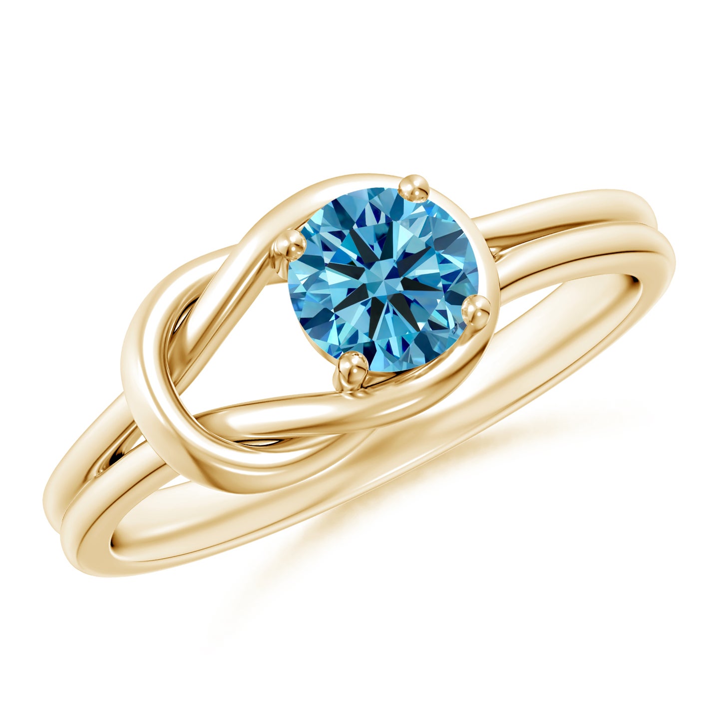 Solitaire Lab-Grown Fancy Intense Blue Diamond Infinity Knot Ring