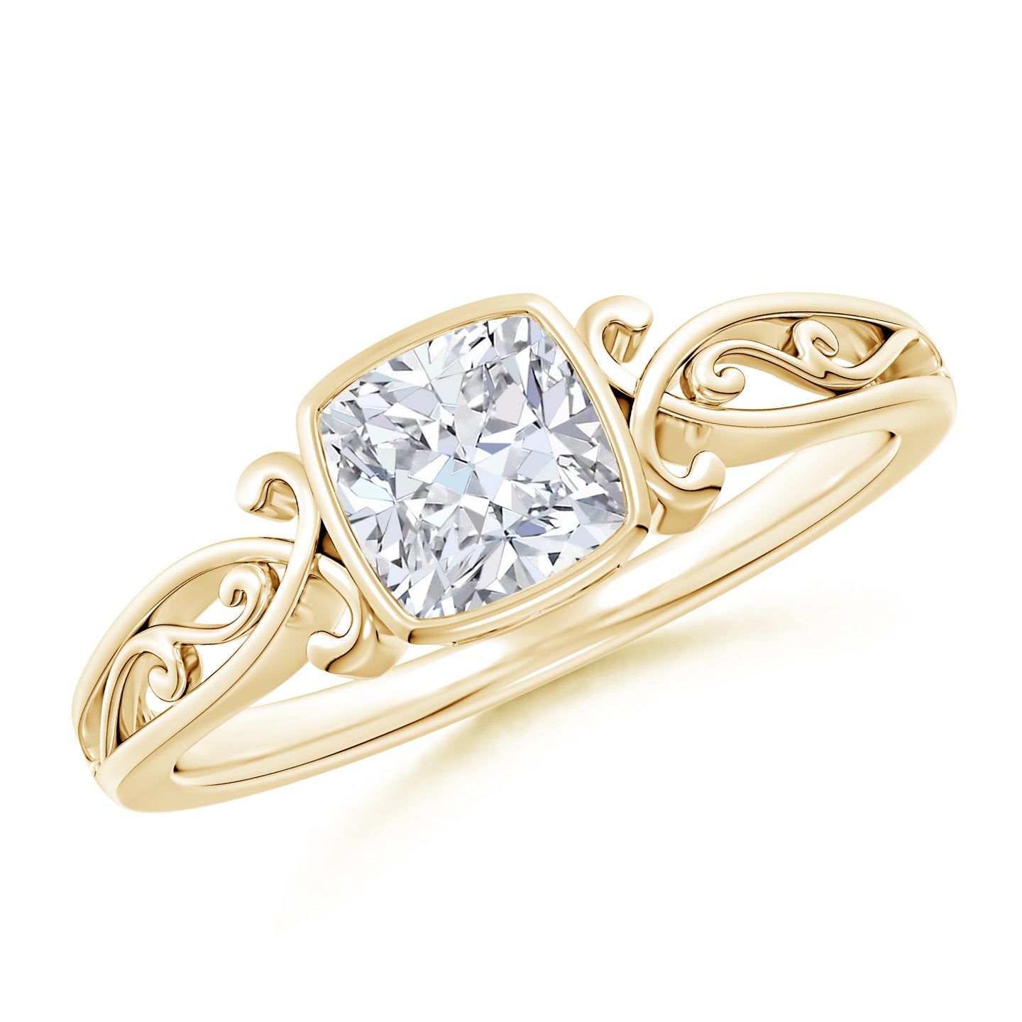 Lab-Grown Vintage Style Cushion Diamond Solitaire Ring