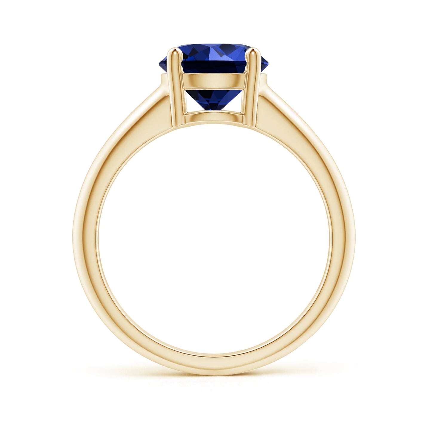 8mm Labgrown Lab-Grown Round Blue Sapphire Solitaire Engagement Ring in Yellow Gold