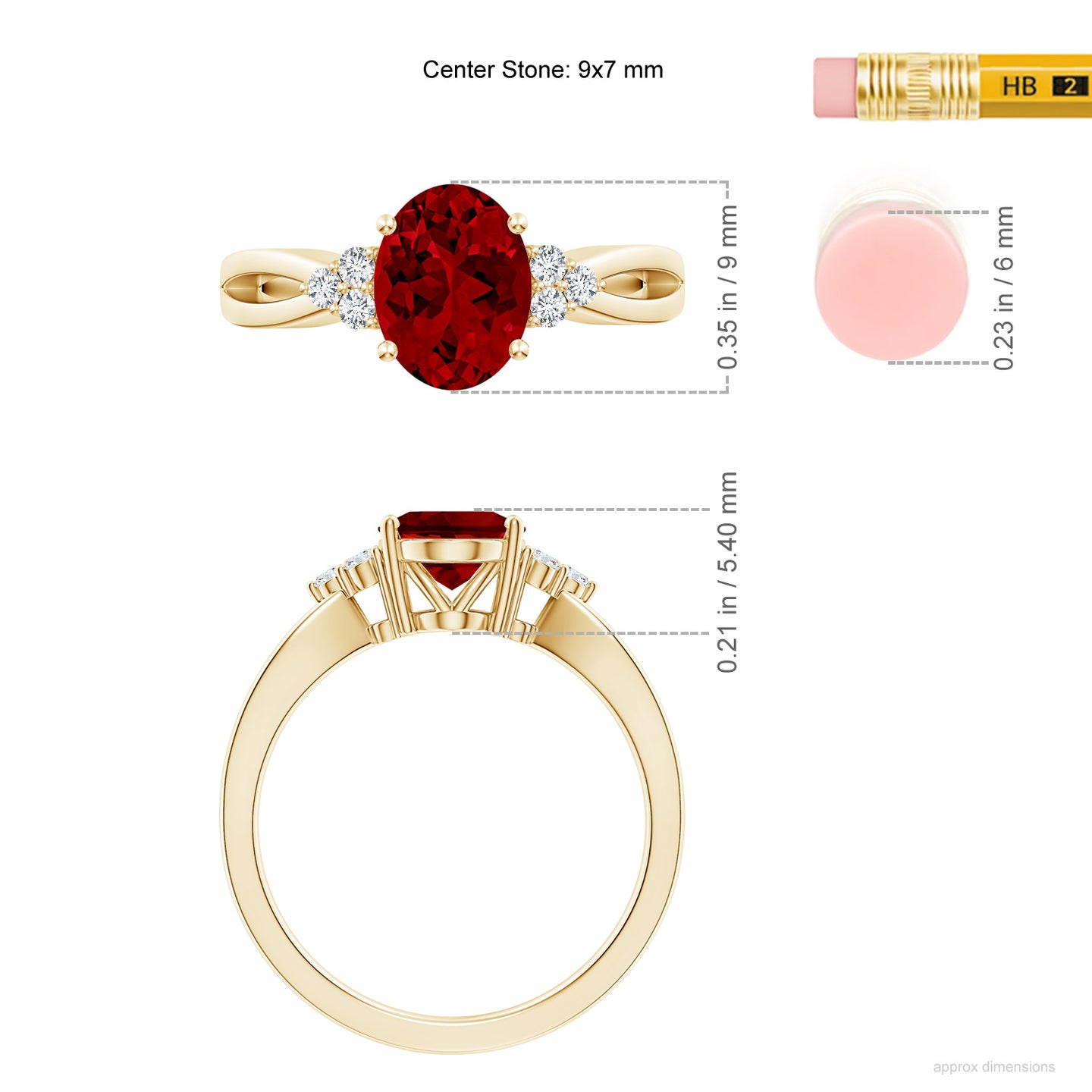 Solitaire Oval Lab-Grown Ruby Split Shank Engagement Ring With Trio ...