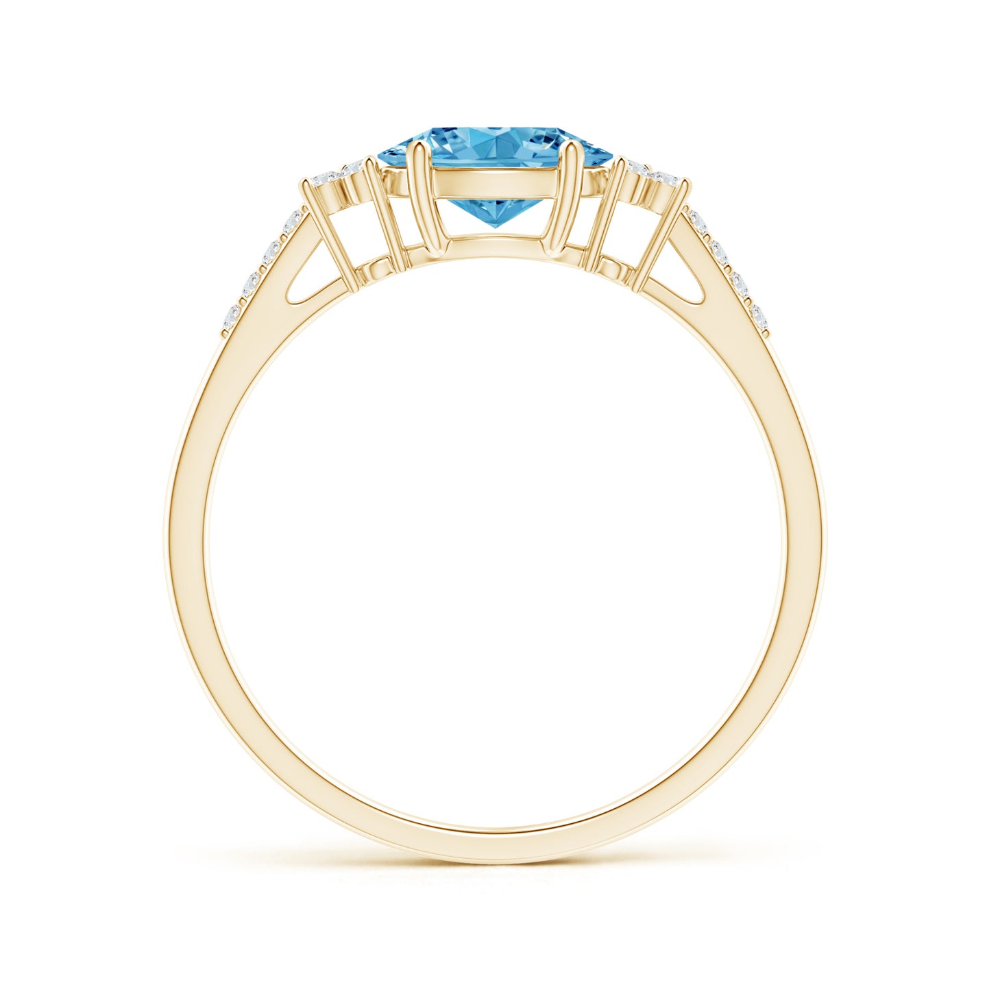 Horizontally Set Oval Lab-Grown Fancy Intense Blue Diamond Ring