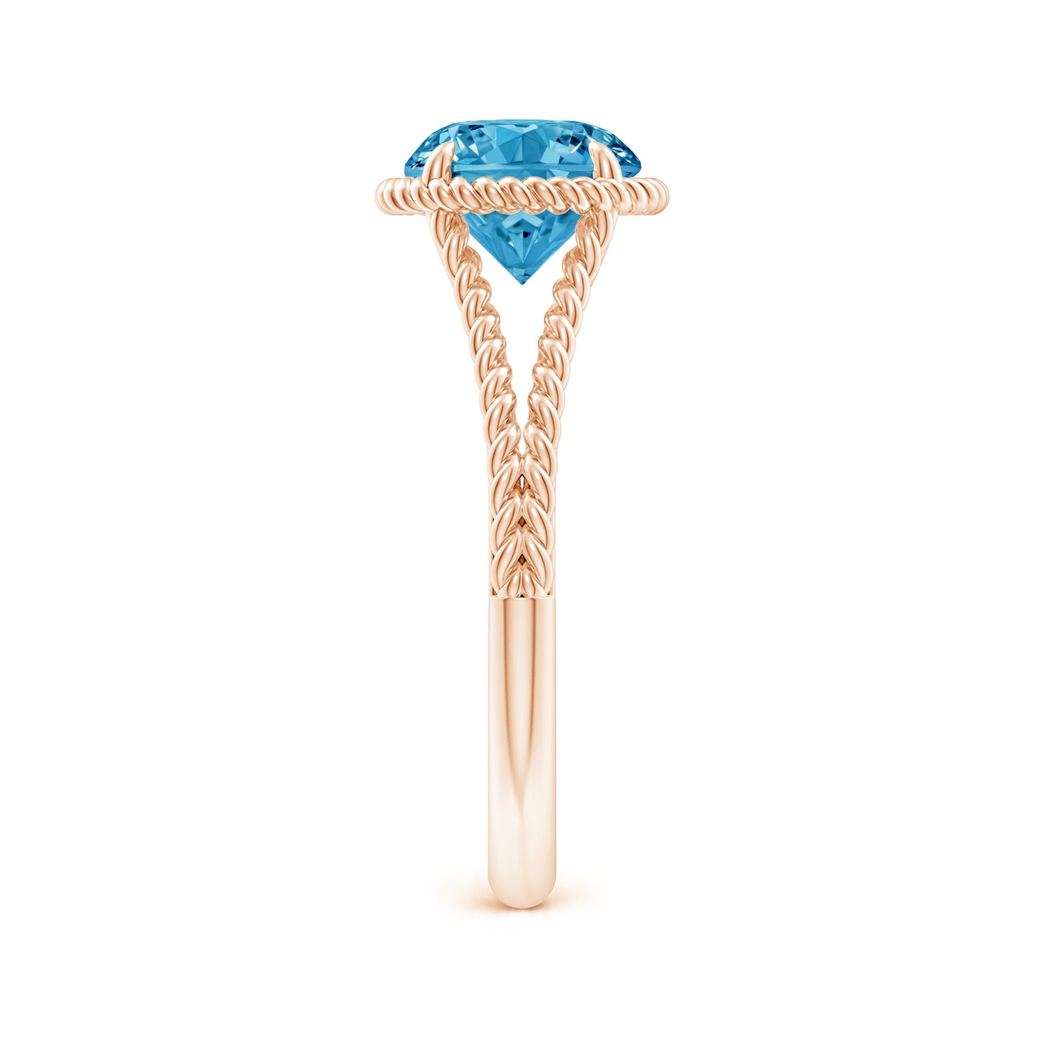 GOLDEN BLUE DIAMOND 450ml ２本36.5% Lab-Grown Fancy Intense Blue Diamond Twist Rope Split Shank Ring