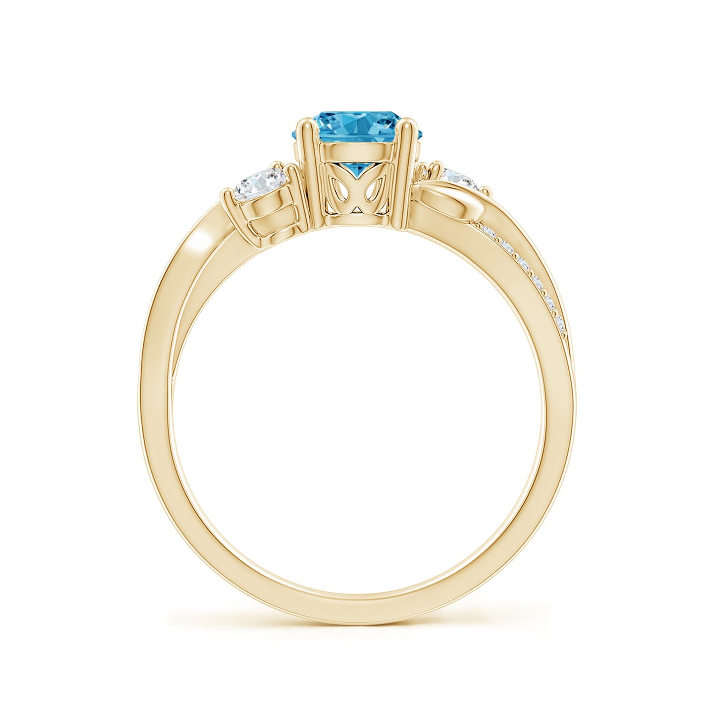 Lab-Grown Fancy Intense Blue and White Diamond Twisted Vine Ring