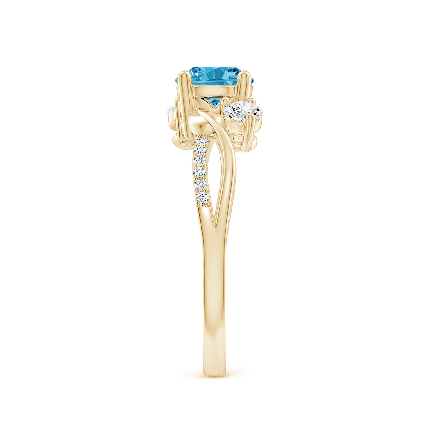 Lab-Grown Fancy Intense Blue and White Diamond Twisted Vine Ring
