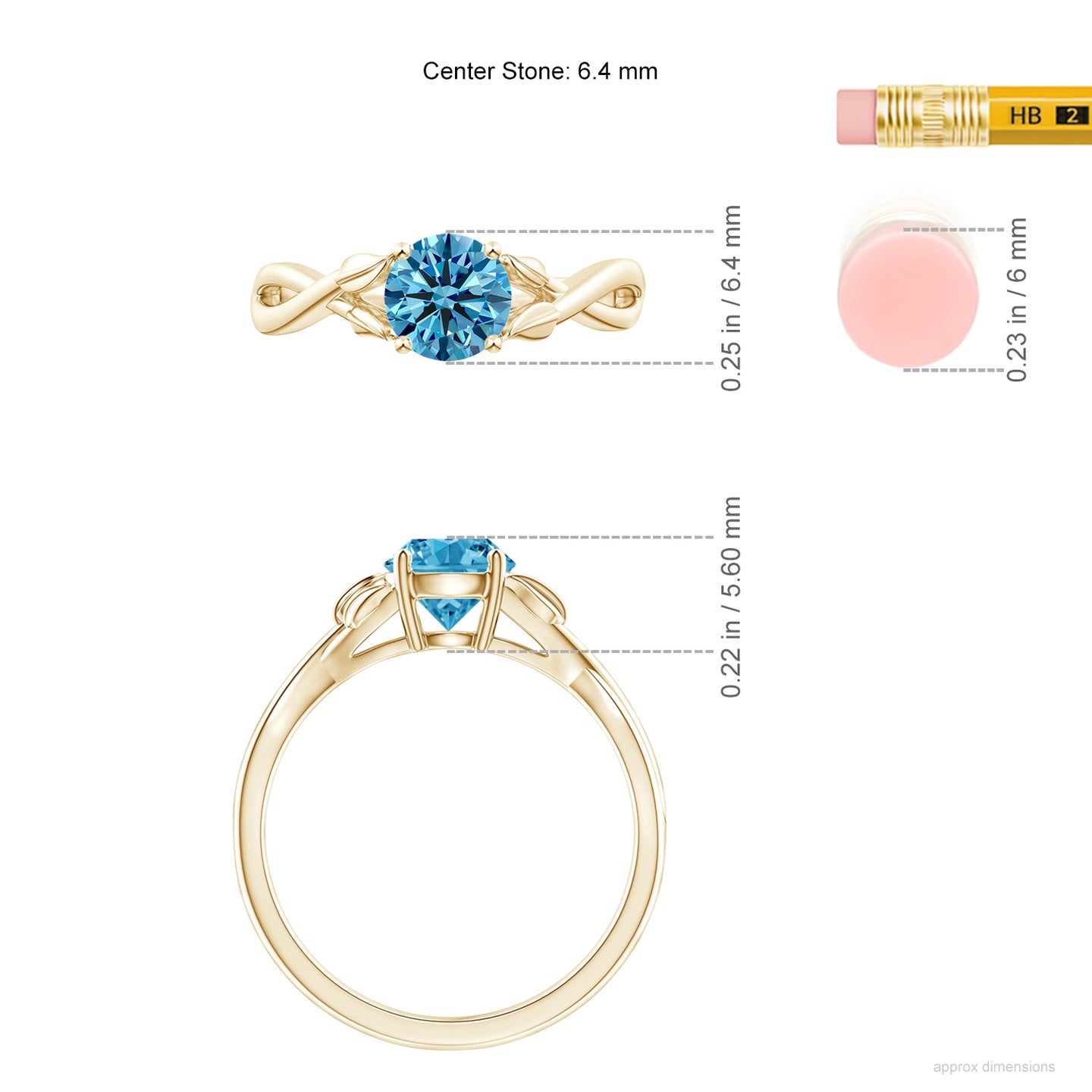 Nature Inspired Lab-Grown Fancy Intense Blue Diamond Crossover Ring with Leaf Motifs
