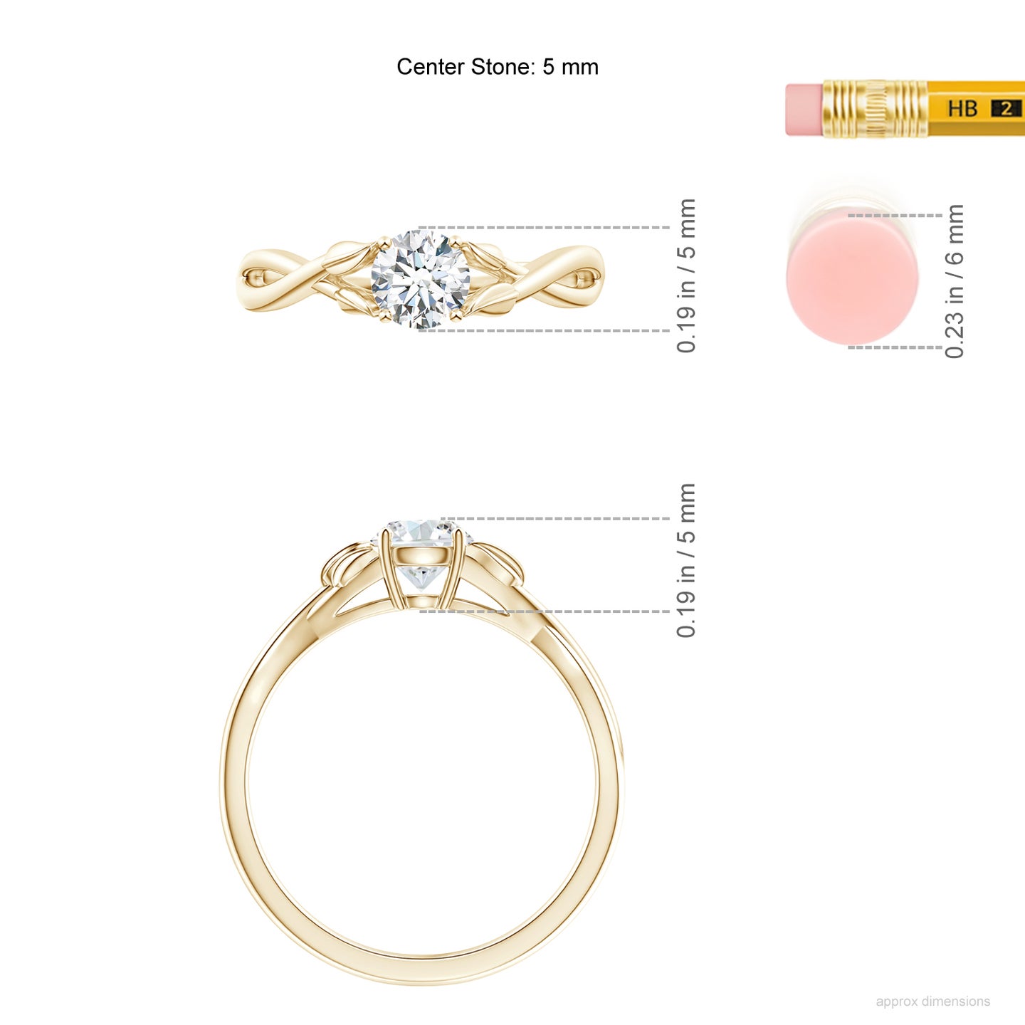 Lab-Grown Nature Inspired Diamond Crossover Ring with Leaf Motifs