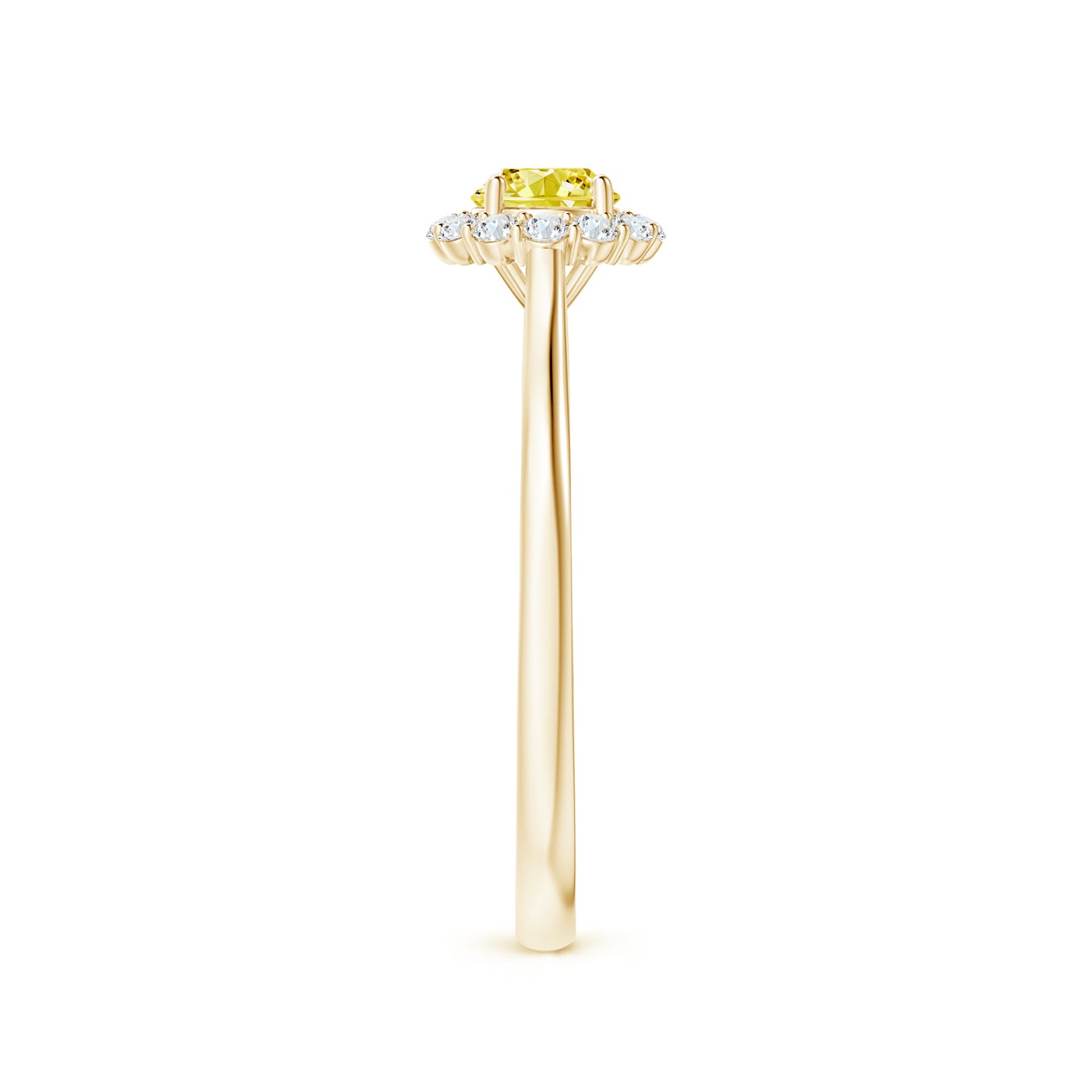 Classic Round Lab-Grown Fancy Intense Yellow Diamond Scalloped Halo Ring Classic Round Lab-Grown Fancy Intense Yellow Diamond Scalloped Halo Ring