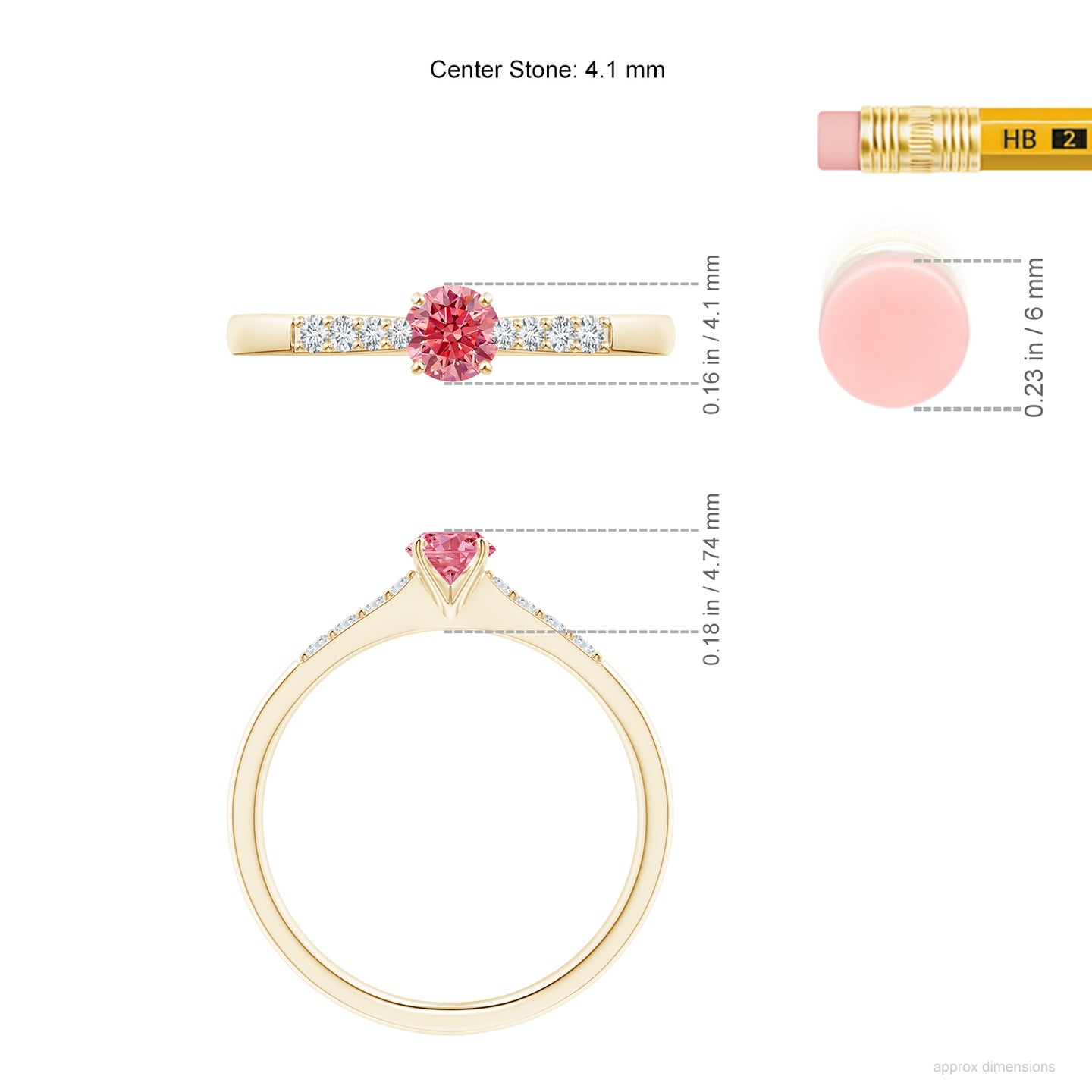 Solitaire Lab-Grown Fancy Intense Pink Diamond Tapered Shank Engagement Ring with Accents Solitaire Lab-Grown Fancy Intense Pink Diamond Tapered Shank Engagement Ring with Accents