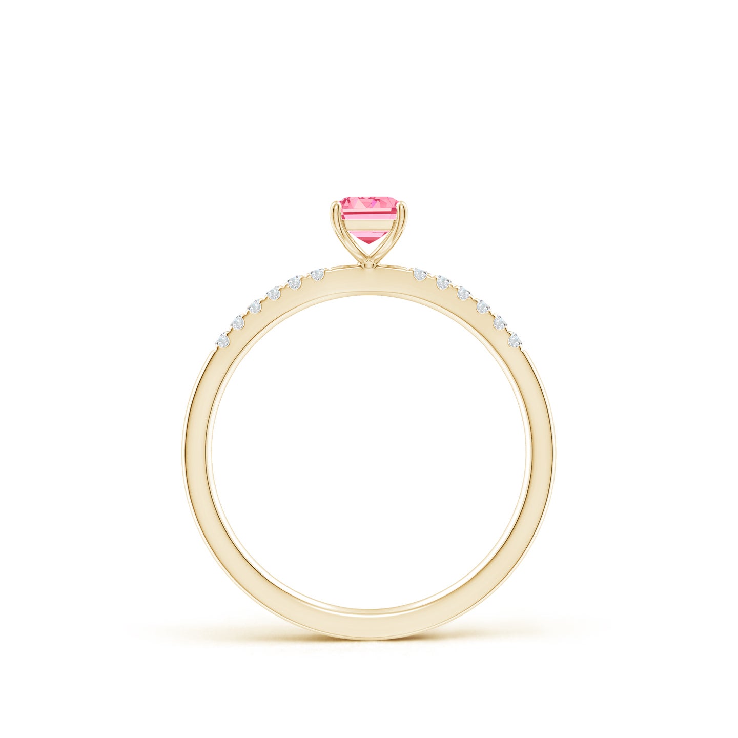 Emerald-Cut Lab-Grown Fancy Intense Pink Diamond Engagement Ring Emerald-Cut Lab-Grown Fancy Intense Pink Diamond Engagement Ring