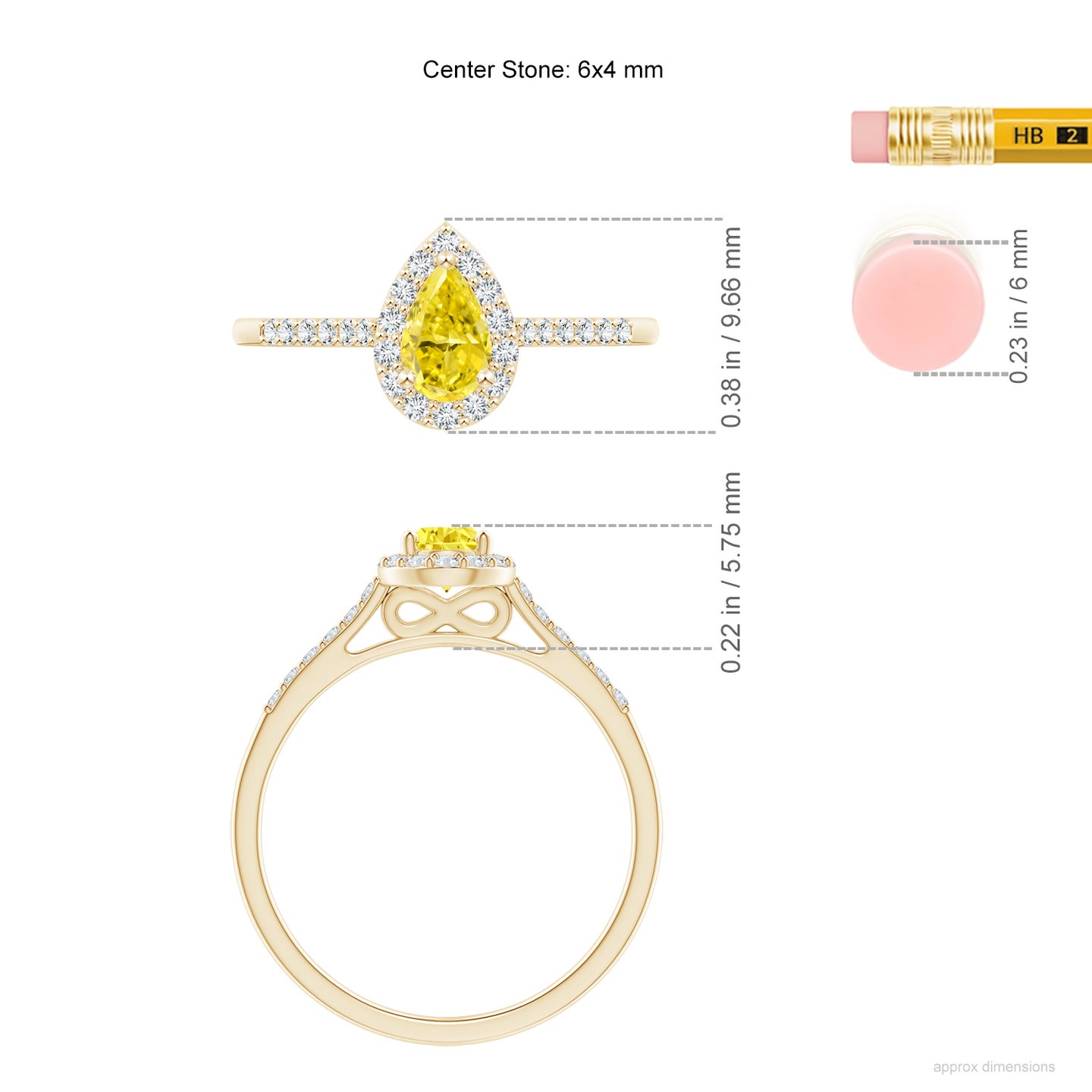 Pear-Shaped Lab-Grown Fancy Intense Yellow Diamond Halo Engagement Ring with Accents