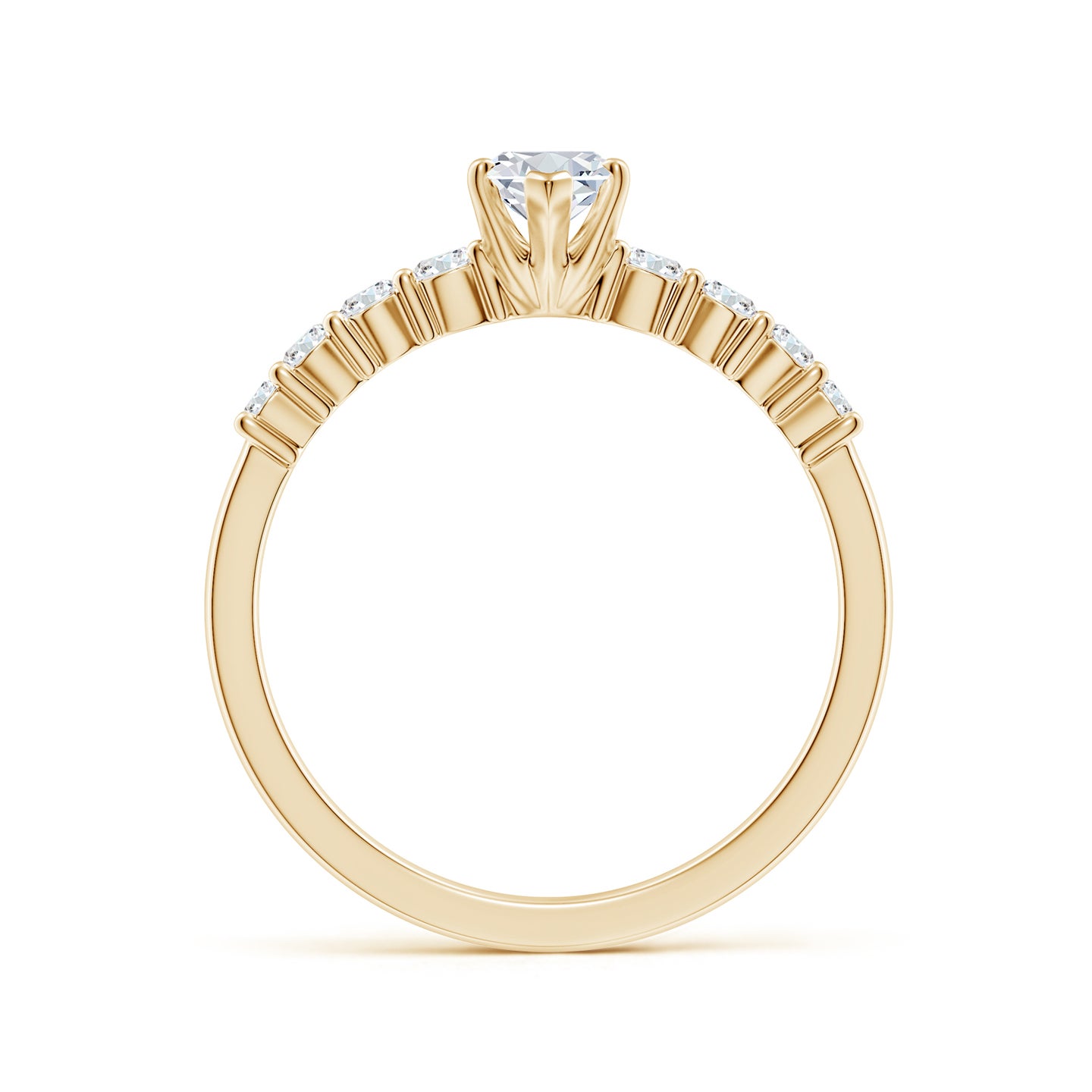Lab-Grown Solitaire Marquise Diamond Graduated Engagement Ring