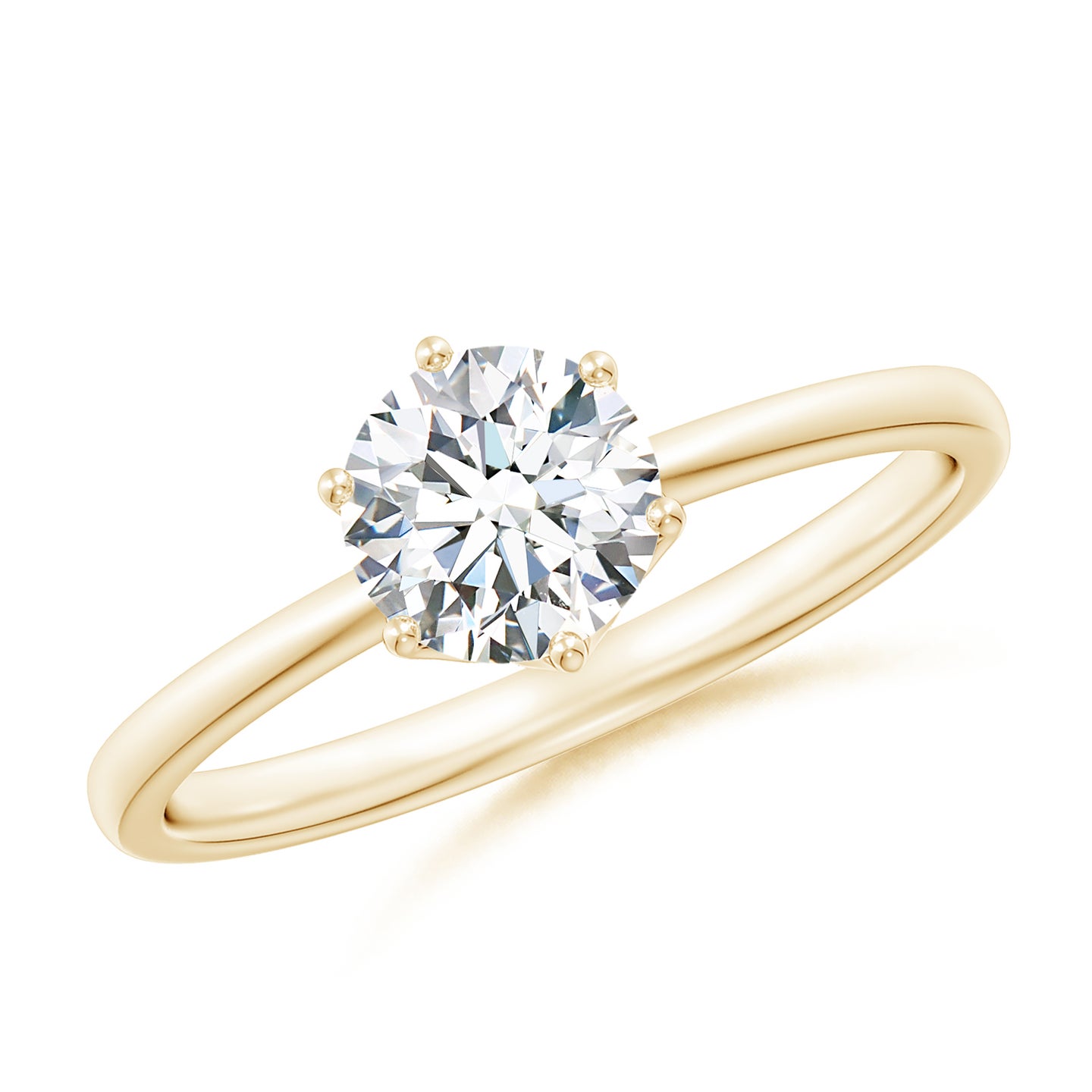 Six Prong-Set Round Lab-Grown Diamond Solitaire Classic Engagement Ring